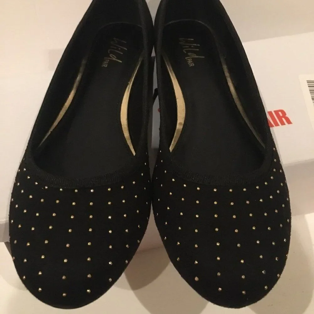 NEW Wild Pair Black Slip On Flats Loafers 7.5